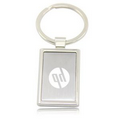 Rectangular Metal Chrome Keychain